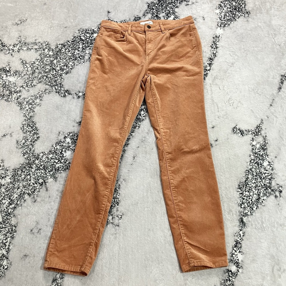 LOFT Curvy High Waist Skinny Corduroy Pants Womens Size 8 Brown Rust